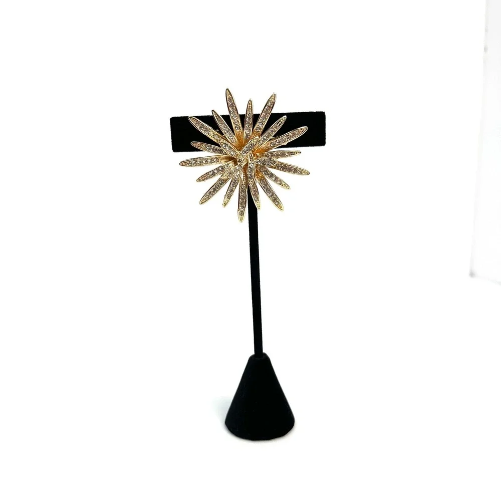 Starburst Brooch Women's OS Gold Excellent Rhinestone Sunburst Celestial Glam